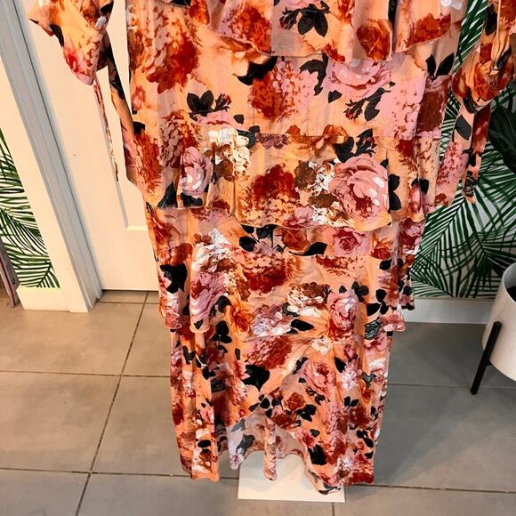 Anthropologie Jaase Floral Long Sleeve Tiered Maxi Dress Small - Picture 2 of 11